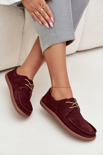 dames schoenen van natuurlijk suède "barefoot" type Zazoo 327 bordeaux