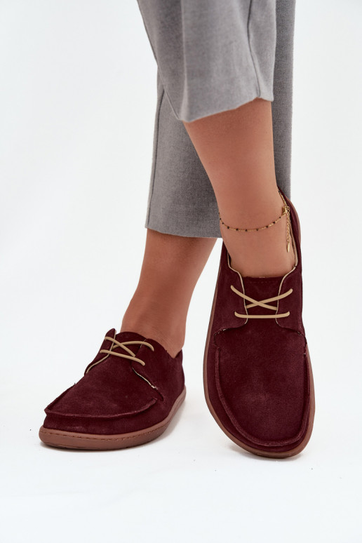 schoenen Dames Typu BarefootOpturalnego van suèdeu Zazoo 327 bordeaux