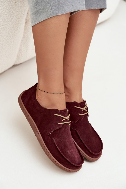 schoenen Dames Typu BarefootOpturalnego van suèdeu Zazoo 327 bordeaux