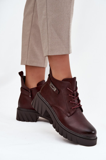 Laag opInarmen Dameslaarzen Op Klok met versierde hakken bordeaux Therisse 2