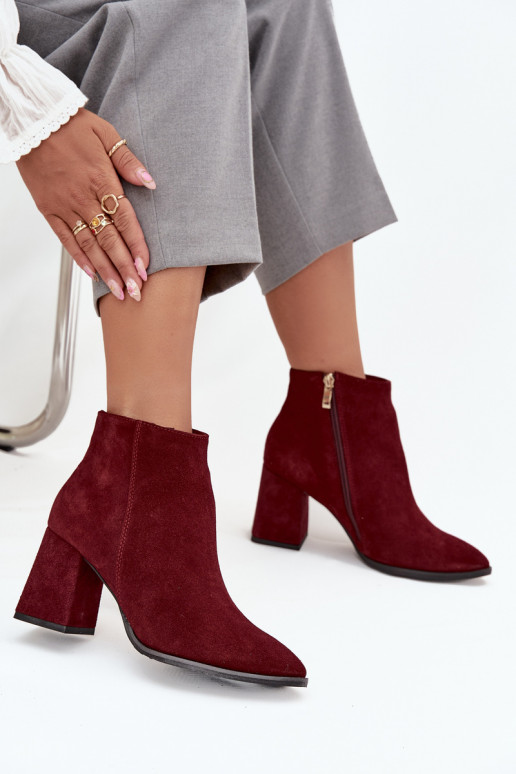 LaarzenOpturalnego van suèdeu Obcas Słupek opInarmen bordeaux Zazoo 3128