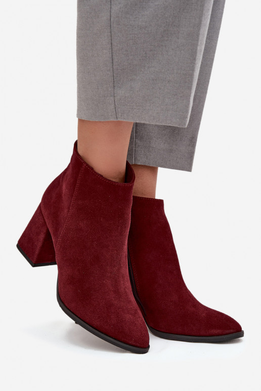 LaarzenOpturalnego van suèdeu Obcas Słupek opInarmen bordeaux Zazoo 3128