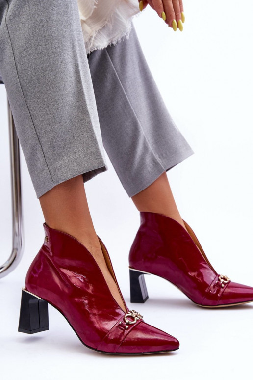 Leer Laarzen met hakken Het heeftciejka 05262-15 roze