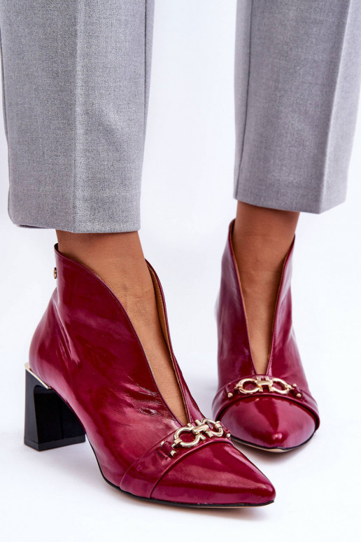 Leer Laarzen met hakken Het heeftciejka 05262-15 roze