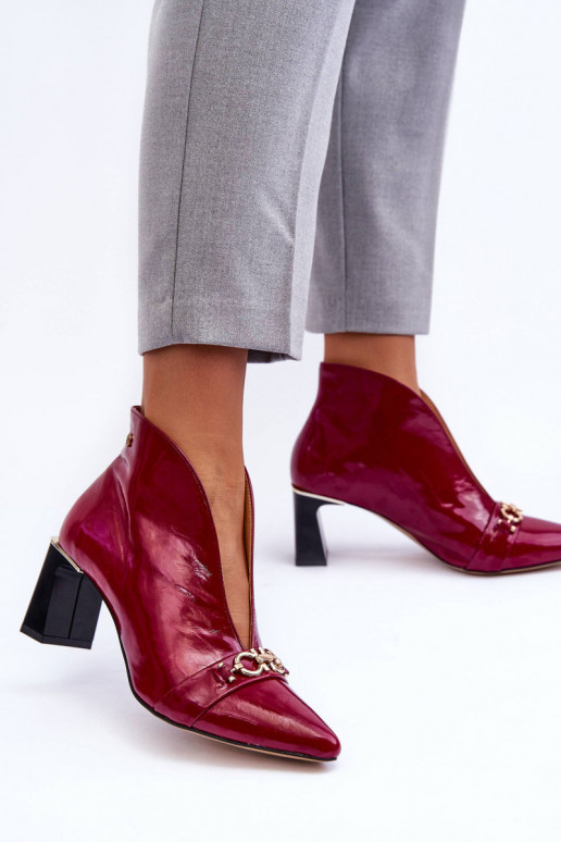 Leer Laarzen met hakken Het heeftciejka 05262-15 roze