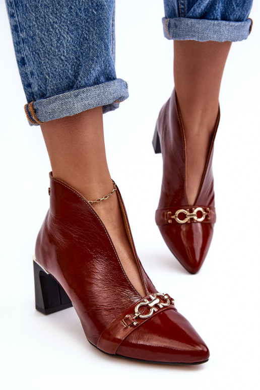 Leer Laarzen met hakken Het heeftciejka 05262-02 bruine kleur