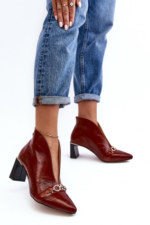 Leer Laarzen met hakken Het heeftciejka 05262-02 bruine kleur