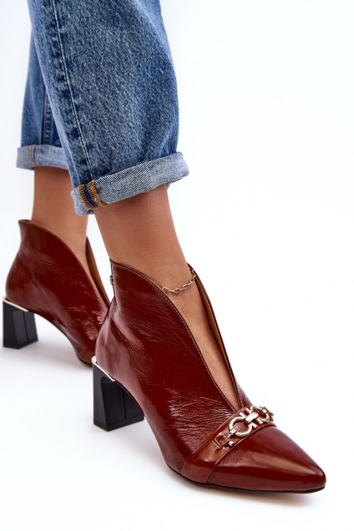 Leer Laarzen met hakken Het heeftciejka 05262-02 bruine kleur