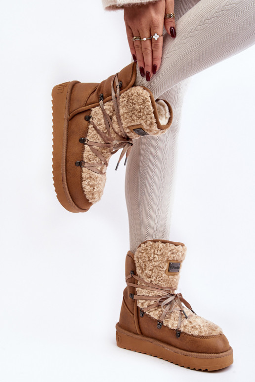 INodoodporne SneeuIn laarzen met platform Veganistisch D.Franklin DFSH370004 bruine kleur