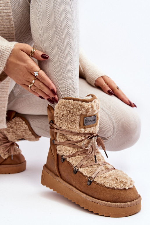 INodoodporne SneeuIn laarzen met platform Veganistisch D.Franklin DFSH370004 bruine kleur