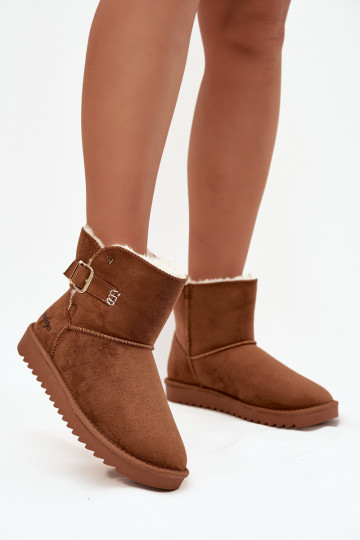 Dames sneeuwlaarzen met gespen Wrangler 20253091.37B bruine kleur