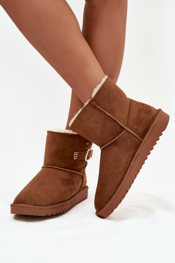 Dames sneeuwlaarzen met gespen Wrangler 20253091.37B bruine kleur 2