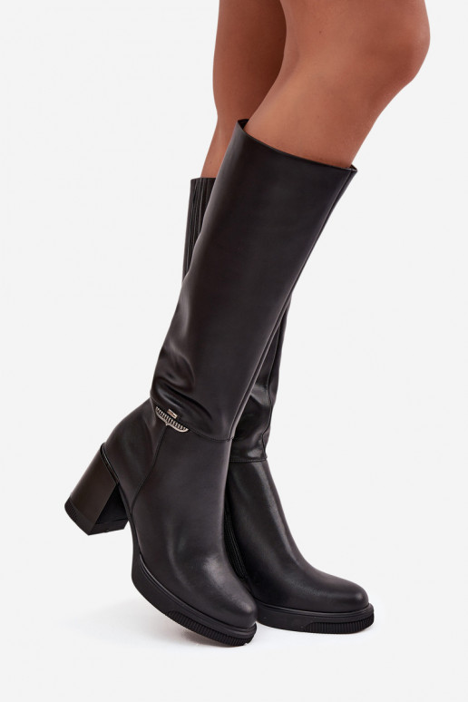 laarzen lange schoenen DamesOpturalnej Skóry met hakken opInarmen Vinceza 66826 zInart