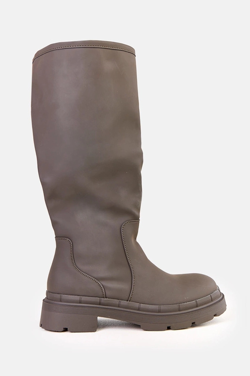 Groene matte lange laarzen van...