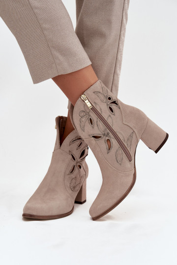 Ajour suède laarzen voor vrouwen Zazoo 3647 in cappuccino kleur 2