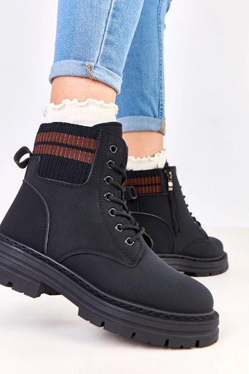 Zwarte warme sneakers van matte kunstleer Goles 2