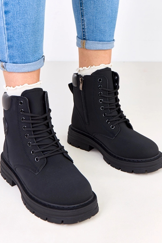 Zwarte warme sneakers van matte...