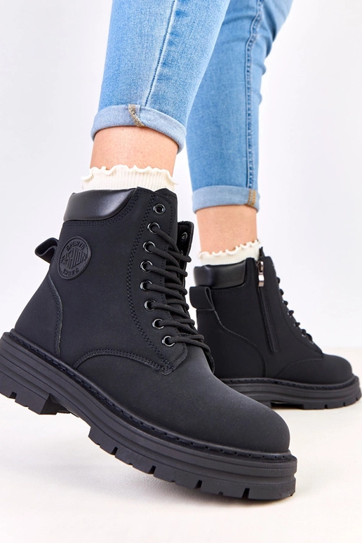 Zwarte warme sneakers van matte...