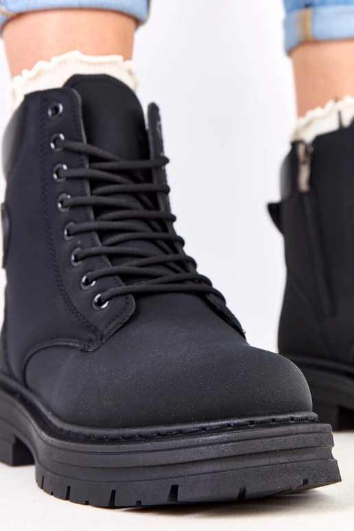 Zwarte warme sneakers van matte...