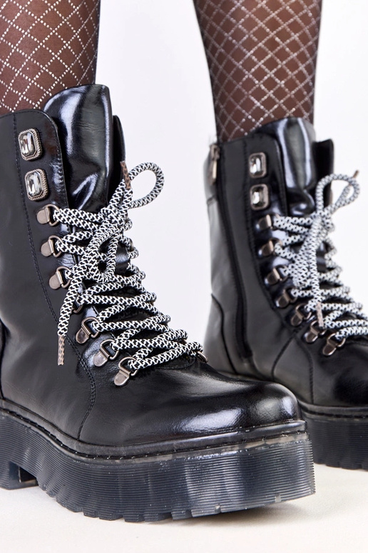 Zwarte sneakers op platform met...