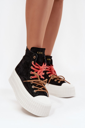 van suède opInarmen Vrijetijdsschoenen met platform GOE SS2N4046 zInart 2