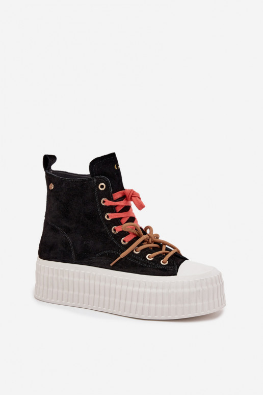 van suède opInarmen Vrijetijdsschoenen met platform GOE SS2N4046 zInart