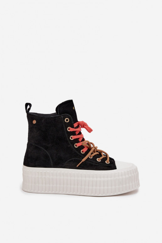 van suède opInarmen Vrijetijdsschoenen met platform GOE SS2N4046 zInart