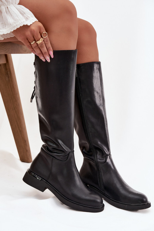 opInarmen dameslaarzenOpturalnej Skóry met brede hakken Vinceza 66822 zInart