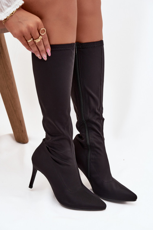 materiaal dameslaarzen met dunne hakken S.Barski HY52-513 zInart