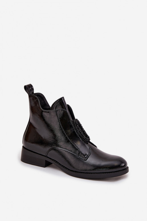 met lakeffect opInarmen Dameslaarzen Met sierlijk Detalem S.Barski HY52-525 zInart