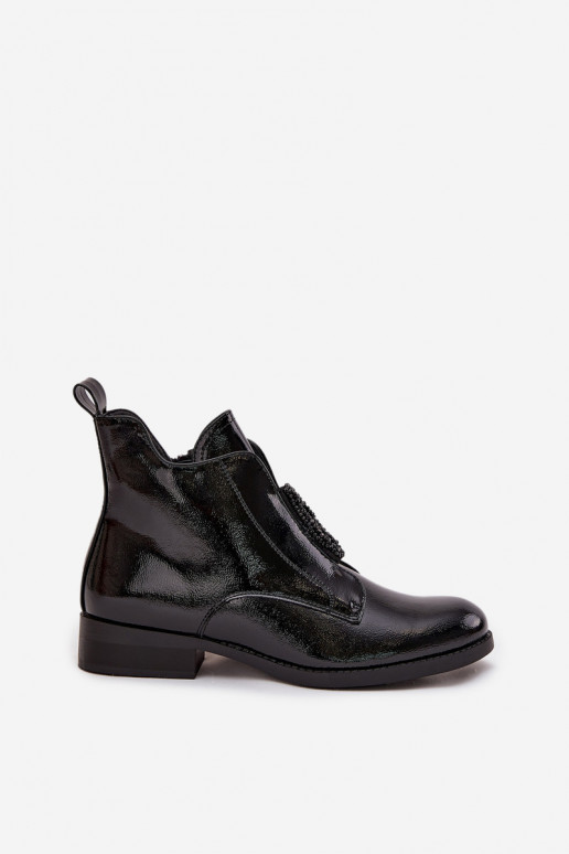 met lakeffect opInarmen Dameslaarzen Met sierlijk Detalem S.Barski HY52-525 zInart