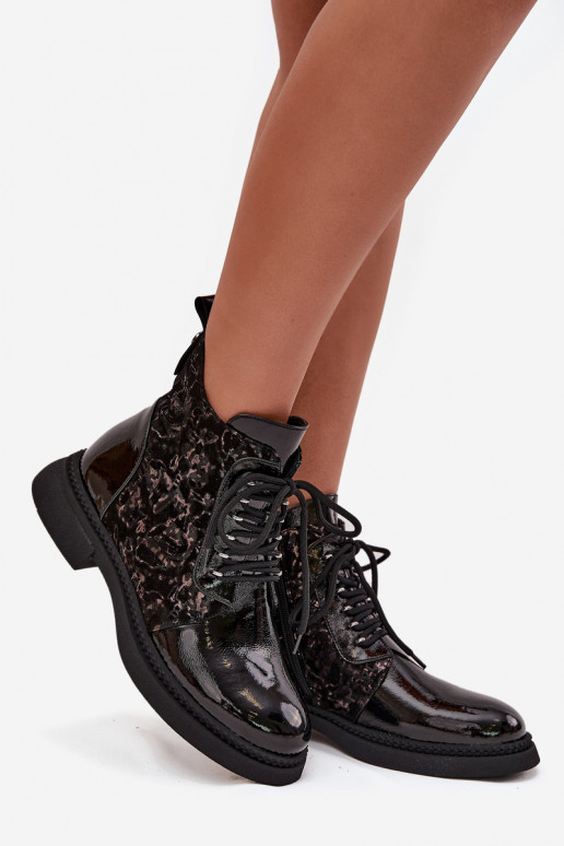 met lakeffect Dameslaarzen opInarmen D&A CR52-613 zInart