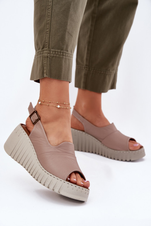 Dames sandalenOpturalnej Skóry Op de INig Artiker 54C0788 beige