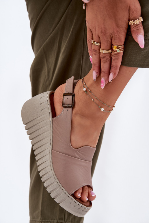 Dames sandalenOpturalnej Skóry Op de INig Artiker 54C0788 beige