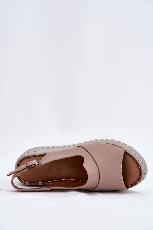 Dames sandalenOpturalnej Skóry Op de INig Artiker 54C0788 beige