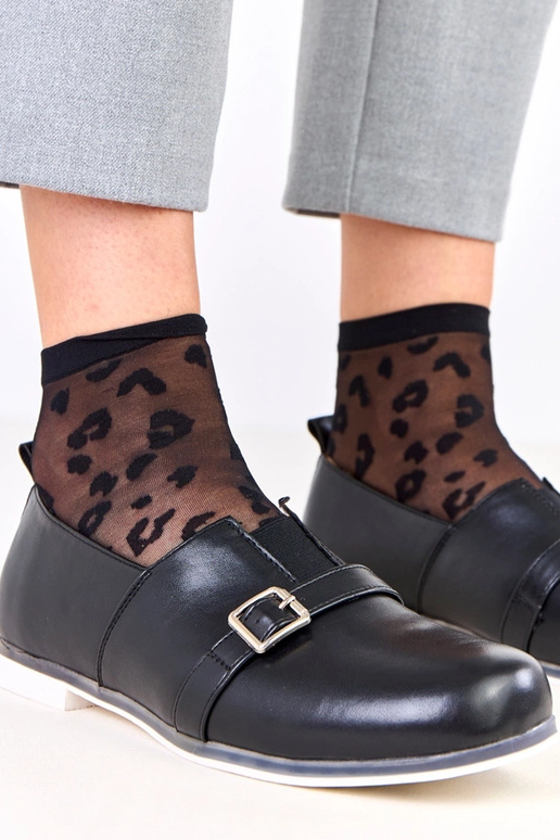 Zwarte dames enkellaarsjes met leren...