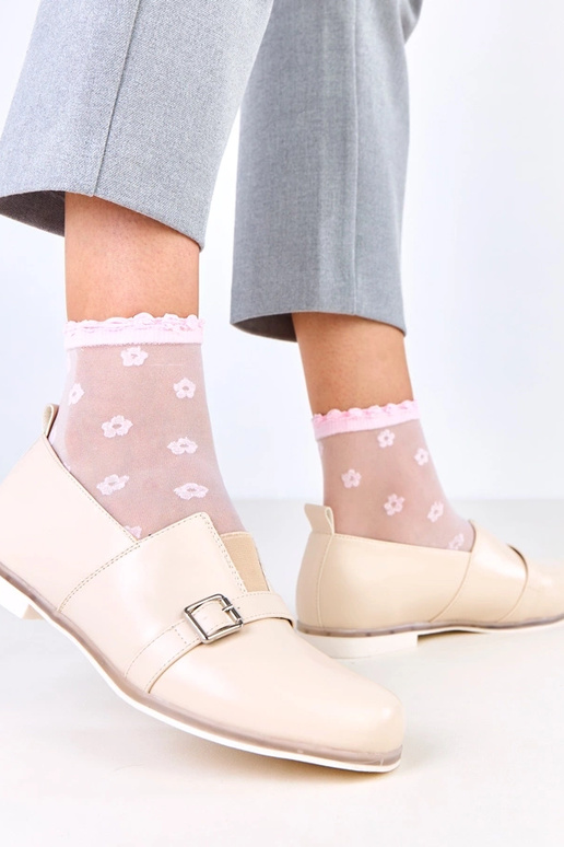 Zandkleurige dames enkellaarsjes met...