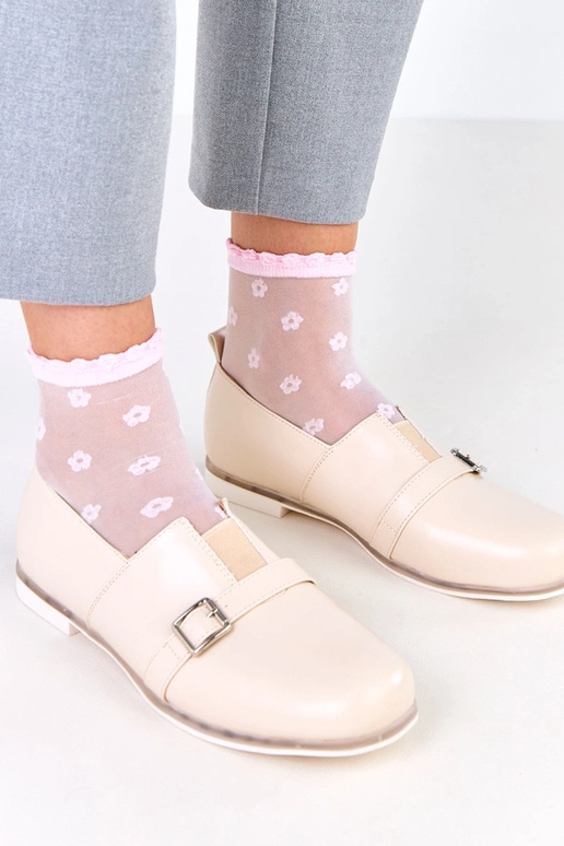 Zandkleurige dames enkellaarsjes met...