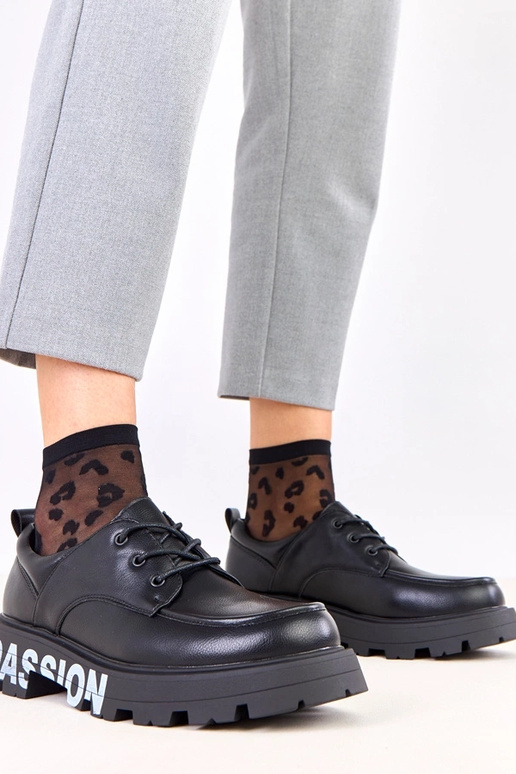 Zwarte dames halfhoge schoenen met...