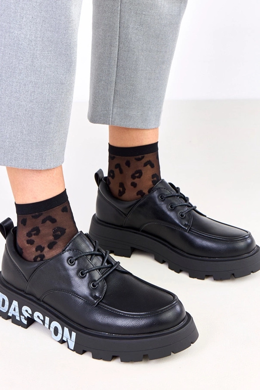 Zwarte dames halfhoge schoenen met...