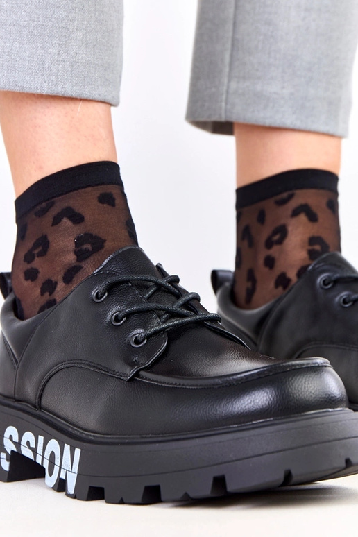 Zwarte dames halfhoge schoenen met...