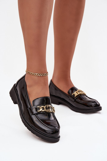 Gelakte mocassins Dames met gouden details S.Barski HY52-539 zInart 2