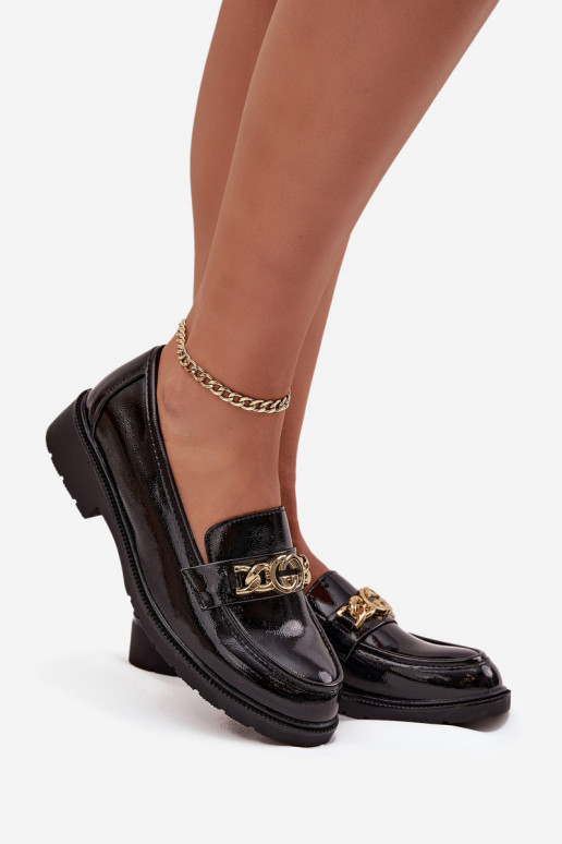 Gelakte mocassins Dames met gouden details S.Barski HY52-539 zInart