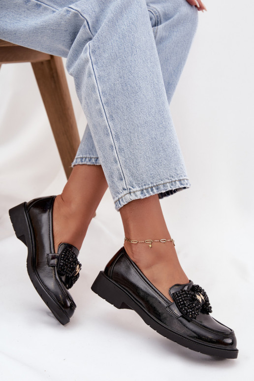 Gelakte mocassins Dames met linten S.Barski HY52-319A zInart