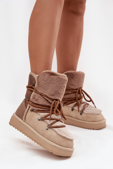 SneeuIn laarzen Dames met bont D.Franklin DFSH370012 beige 2