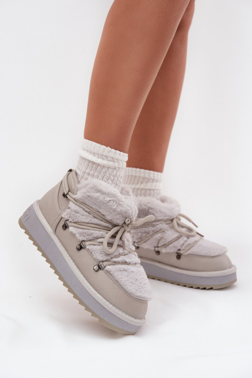 Laag SneeuIn laarzen met platform met bont D.Franklin DFSH370011 grijs