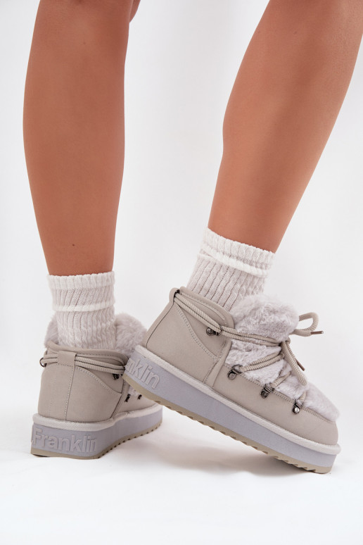 Laag SneeuIn laarzen met platform met bont D.Franklin DFSH370011 grijs