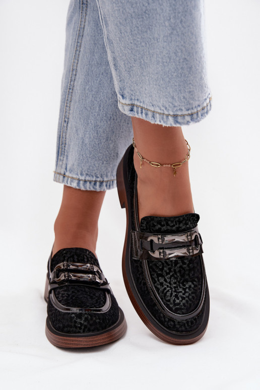 Suède mocassins Dames met ornamenten D&A MR52-176 zInart