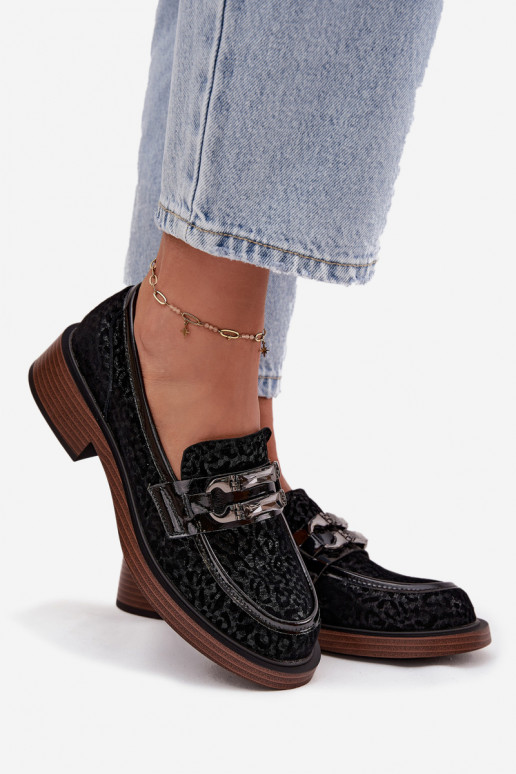 Suède mocassins Dames met ornamenten D&A MR52-176 zInart