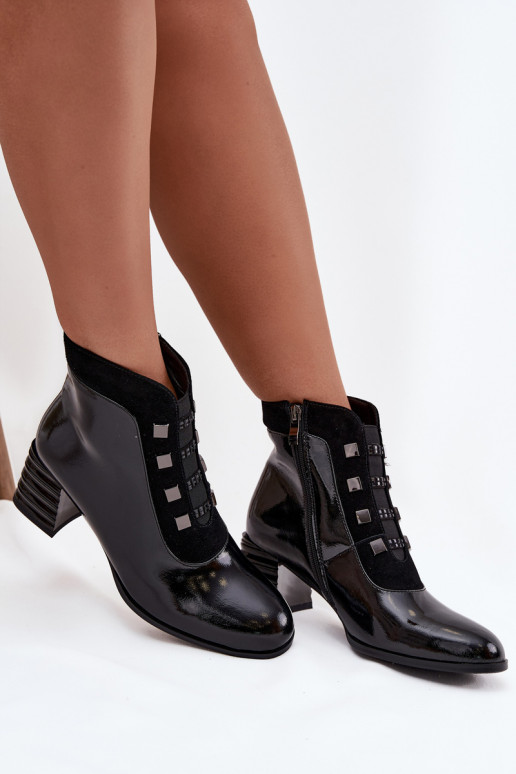 Leer met lakeffect Dameslaarzen D&A MR52-144 zInart